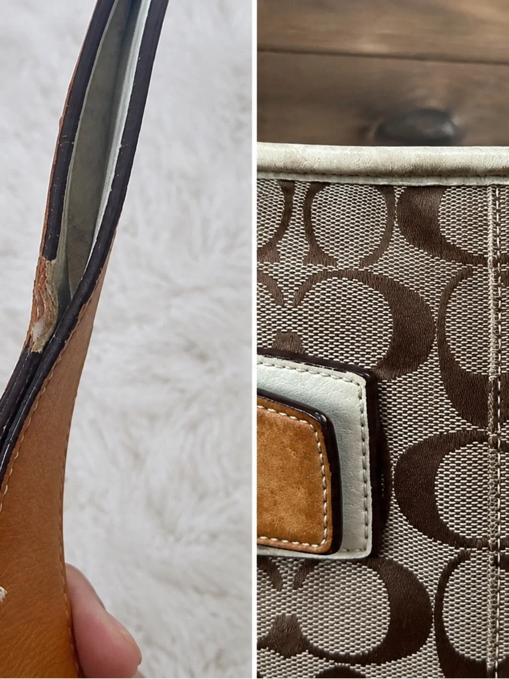 Vintage coach signature buckle bag